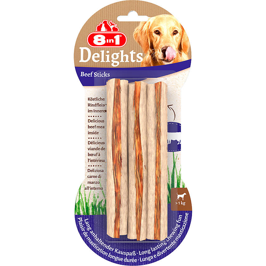 8in1 Delights Mal Ətli Çeynəmə Çubuqları 13 sm, 3 ədəd - 1