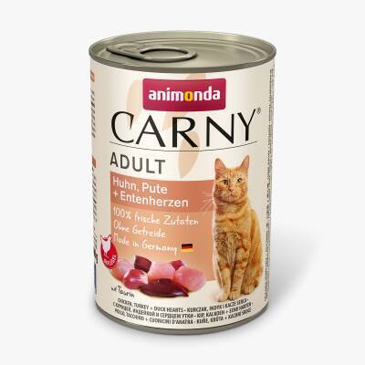 Animonda Carny Adult – Toyuq, hind quşu və ördək ürəkləri ilə 400 qr - 2