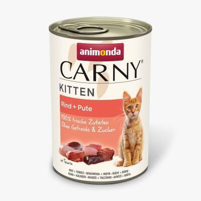 Animonda Carny Kitten mal əti və hind quşu ürəyi ilə, 400 q - 2
