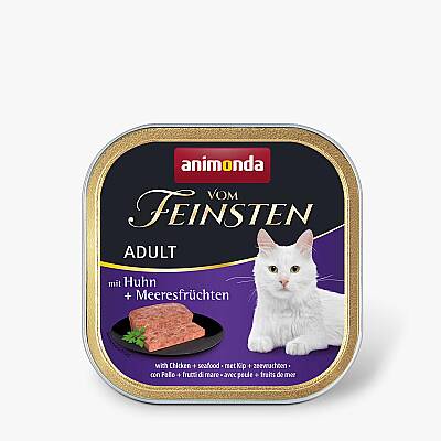 Animonda Vom Feinsten Adult – Toyuq və Dəniz Məhsulları ilə Yaş Pişik Yemi, 100 qr - ANİMONDA