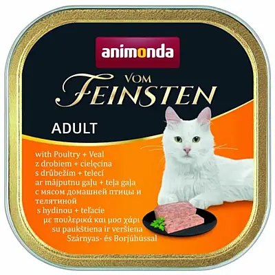 Animonda Vom Feinsten Adult – Quş Əti və Dana Ətli Yaş Pişik Yemi, 100 qr - ANİMONDA