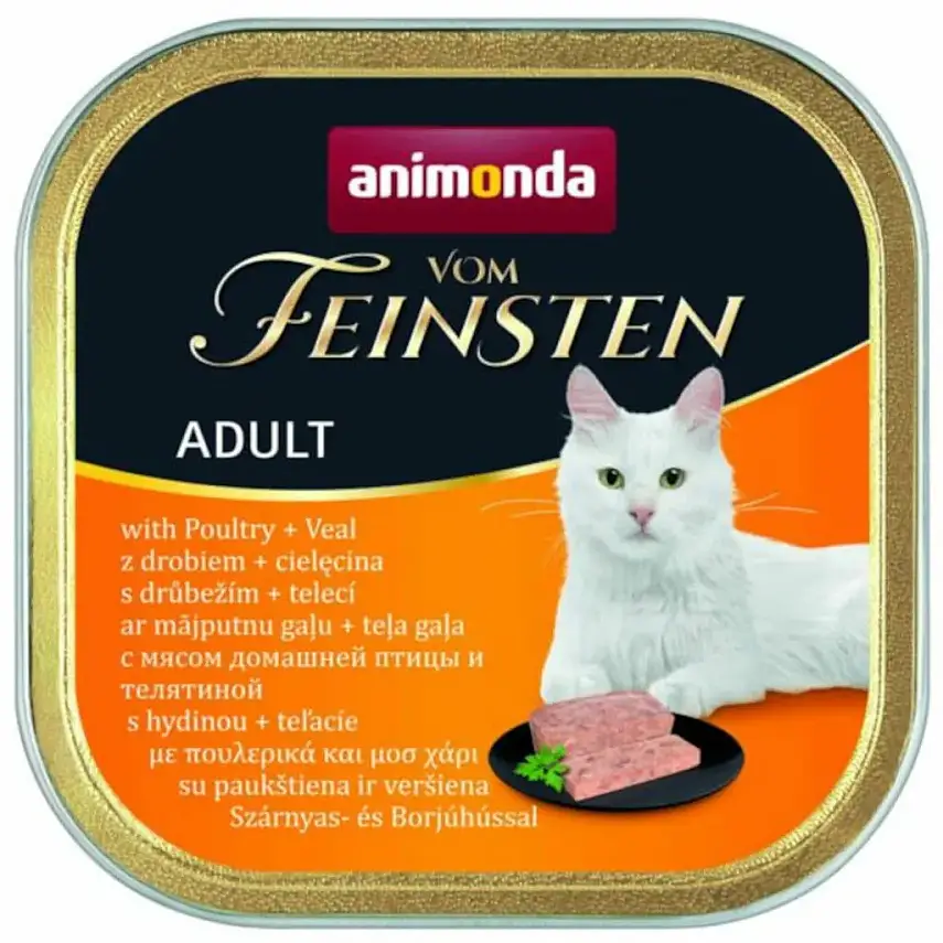 Animonda Vom Feinsten Adult – Quş Əti və Dana Ətli Yaş Pişik Yemi, 100 qr - 1