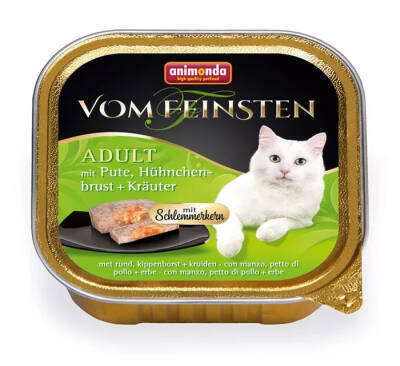 Animonda Vom Feinsten hinduşka, toyuq və otlu paştet tərkibli, 100 qr - ANİMONDA