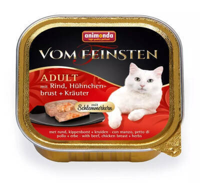 Animonda Vom Feinsten pişik üçün paştet, mal, toyuğun sinə əti və otlar tərkibkli 100 qr - ANİMONDA