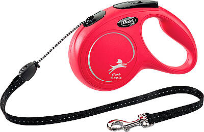 Flexi New Classic Troslu Ruletka, Qırmızı, 5 m / 12 kq - TRIXIE
