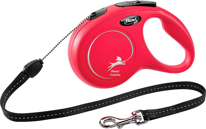 Flexi New Classic Troslu Ruletka, Qırmızı, 8 m / 12 kq - 1