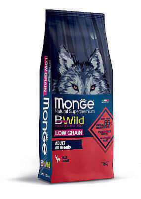 Monge BWild All Breeds Adult Deer Cervo / Yetkin İtlər üçün Maral Ətli Yem 12 kq - MONGE