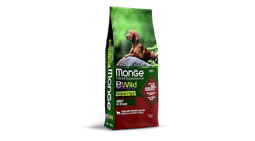 Monge BWild All Breeds Adult Lamb with Potatoes Adult / Yetkin İtlər üçün Quzu Ətli və Kartoflu Yem 12 kq - 1