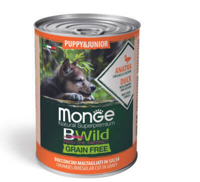 Monge BWild Bala İtlər üçün Ördək Ətli Konserv, 400 qr - MONGE