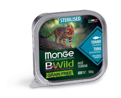 Monge Bwild Kısırlaşdırılmış (Steril) pişiklər üçün Tuna Balığlı Paştet 100 qr - MONGE