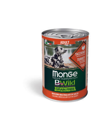 Monge Bwild Yetkin İtlər üçün Hinduşka ətli Konserv 400 qr - 1