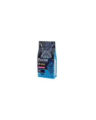 Monge Cat Bwild Low Grain Adult Anchovies / Yetkin Pişiklər üçün Ançouslu taxılsız yem 1 kq - MONGE