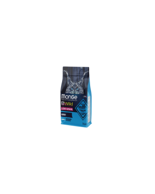 Monge Cat Bwild Low Grain Adult Anchovies / Yetkin Pişiklər üçün Ançouslu taxılsız yem 10 kq - MONGE