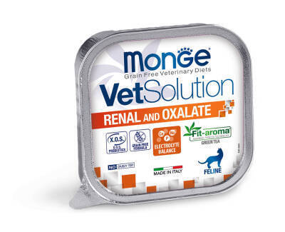 Monge Cat Food VetSolution Renal and Oxalate / Böyrək problemləri və oksalat daşlarına meyilli pişiklər üçün yem 100 qr - MONGE