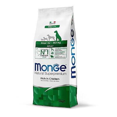 Monge Dog Food Natural Maxi Adult Chicken / Yetkin Böyük Cins İtlər üçün Toyuq Ətli Yem 1 kq - MONGE
