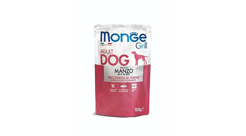 Monge Grill Yetkin İtlər üçün Dana Ətli Yaş Yem, 100 qr - 1