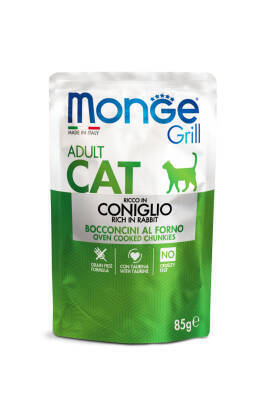 Monge Grill Yetkin Pişiklər üçün Dovşan Ətli Yaş Yem, 85 qr - MONGE