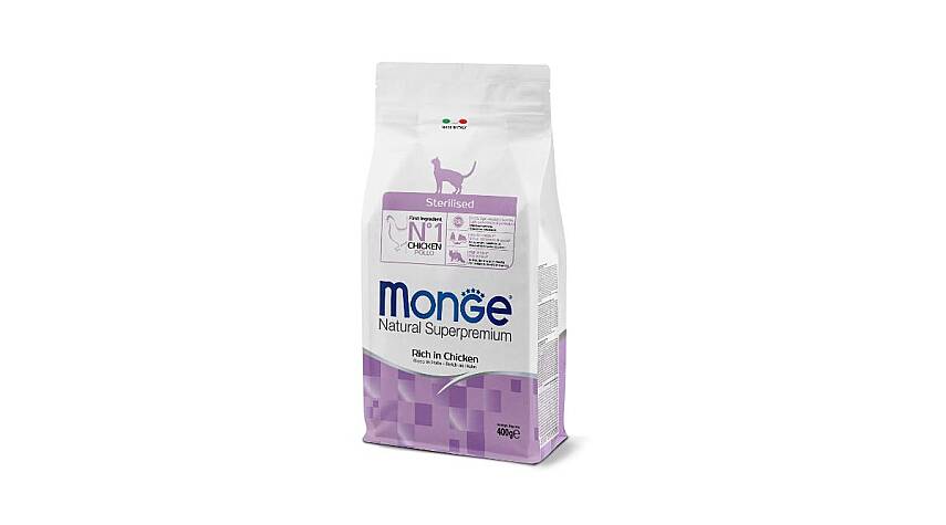 Monge Natural Kısırlaşdırılmış (Sterilizə Olunmuş) Pişiklər üçün Toyuq Ətli Yem, 400 qr - 1
