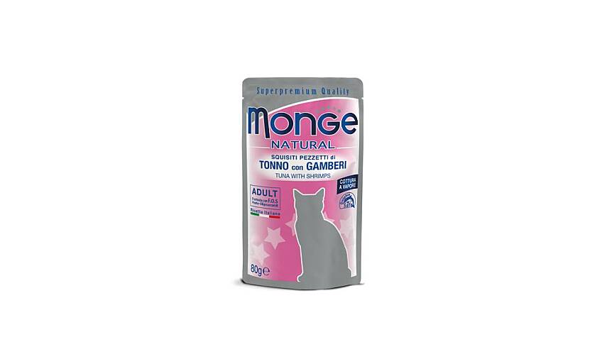 Monge Natural Pişiklər üçün Tuna Balığı və Krevetli yem 80 qr - 1