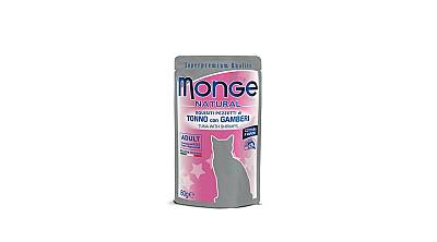 Monge Natural Pişiklər üçün Tuna Balığı və Krevetli yem 80 qr - MONGE