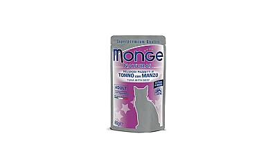 Monge Natural Pişiklər üçün Tuna Balığı və Mal Ətli yem 80 qr - MONGE