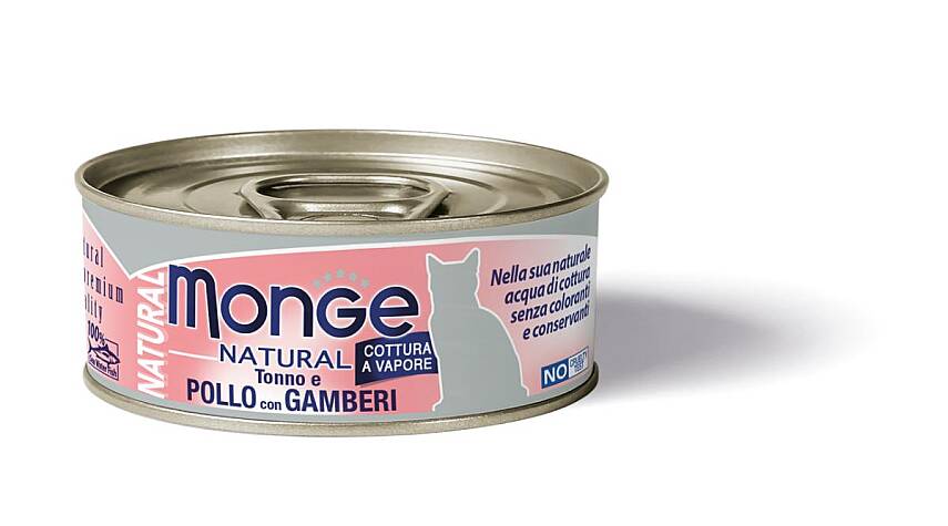 Monge Natural Tuna, Toyuq Ətli və Krevetli Pişik Yeməyi, 80 qr - 1