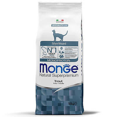 Monge Sterilised Cat Food with Trout / Kısırlaşdırılmış (Sterilizə Olunmuş) Pişiklər üçün Forelli yem 1 kq - MONGE