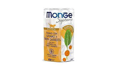 Monge Supreme Bala Pişiklər üçün Tuna, İspanaq və Yerkökülü 80 qr - MONGE