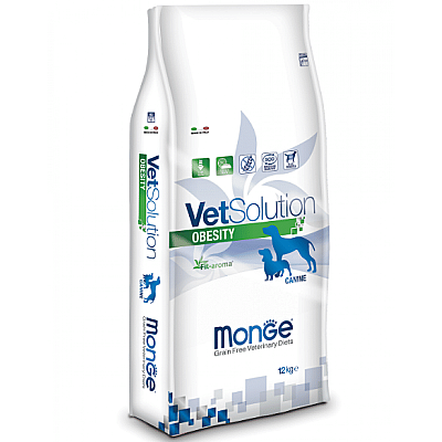 Monge VetSolution Grain Free Obesity İt Yemi / Çəki Nəzarəti və Piylənmənin İdarə Olunması üçün Taxılsız Yem 1 kq - MONGE