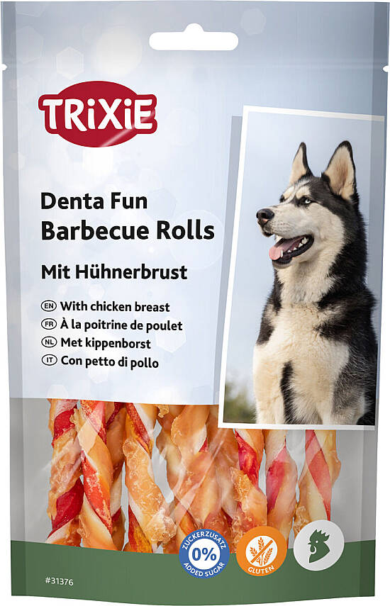 Trixie Denta Fun Barbekü Toyuqlu Diş Təmizləyən Çeynəmə Çubuqları 12 sm / 10 ədəd / 80 qr - 1