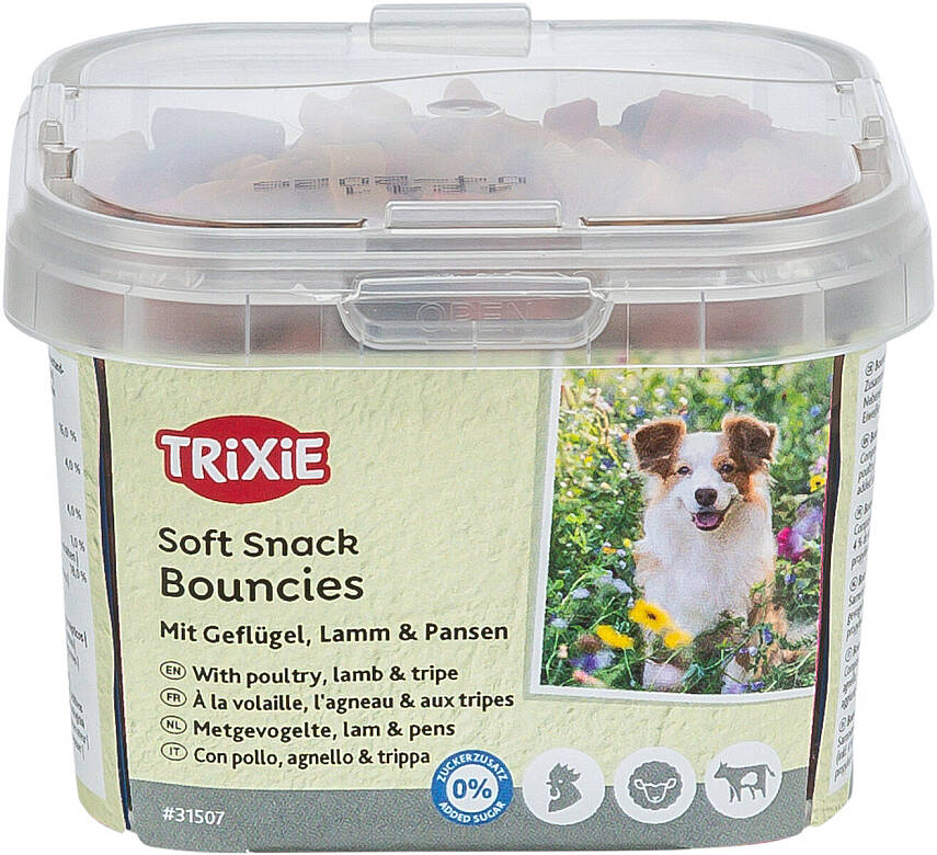 Trixie İtlər üçün Toyuq, Quzu və Ətli Yumşaq Bouncies Çərəzlər (140 q) - 1