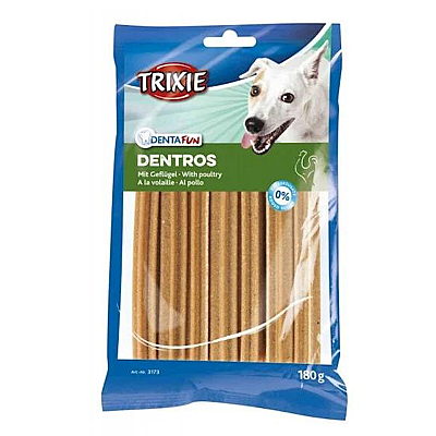 Trixie İtlər üçün Toyuqlu Denta Fun Dentros Diş Təmizləyən Çeynəmə Çubuqları (180 q, 7 ədəd) - TRIXIE