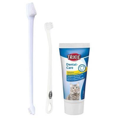 Trixie Pişiklər üçün Pendirli Diş Baxım Dəsti (50 q pasta + 2 fırça) - TRIXIE